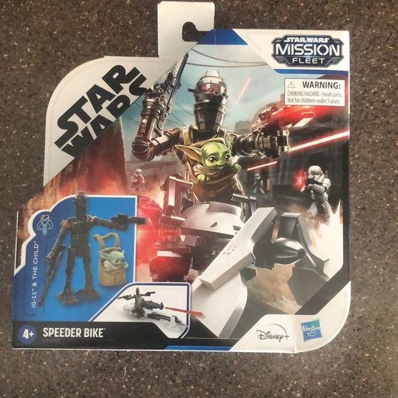 STAR WARS MISSION FLEET IG-11 & CHILD SPEEDER BIKE 2.5” FIGURE SET! - Picture 2 of 3